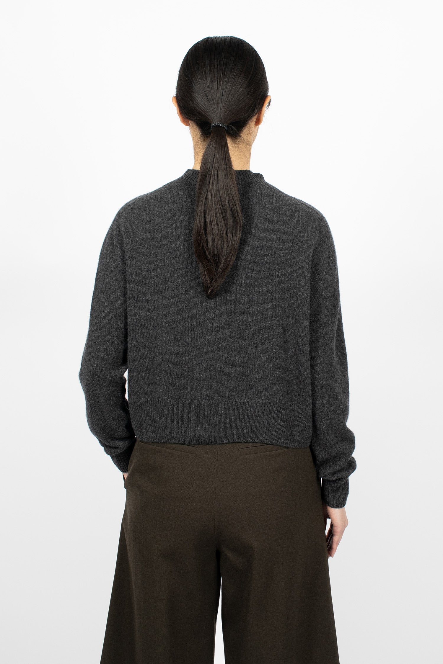 Crew Neck Cardigan Storm Grey