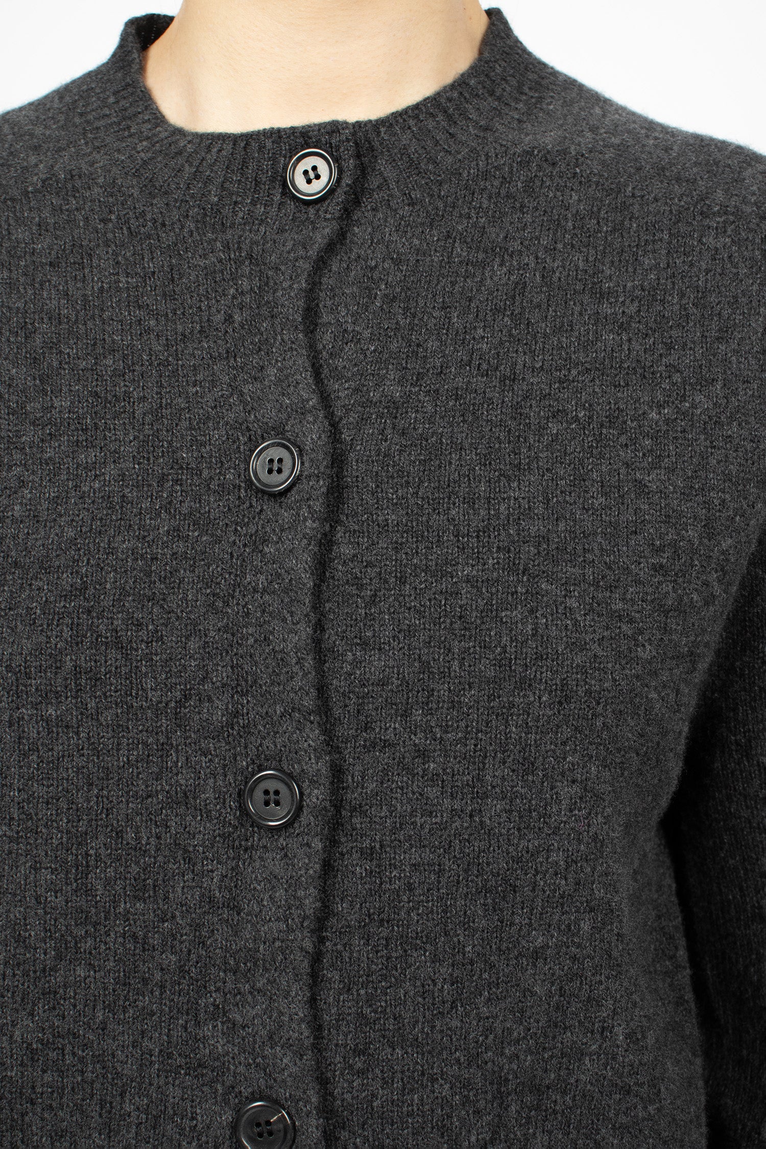 Crew Neck Cardigan Storm Grey