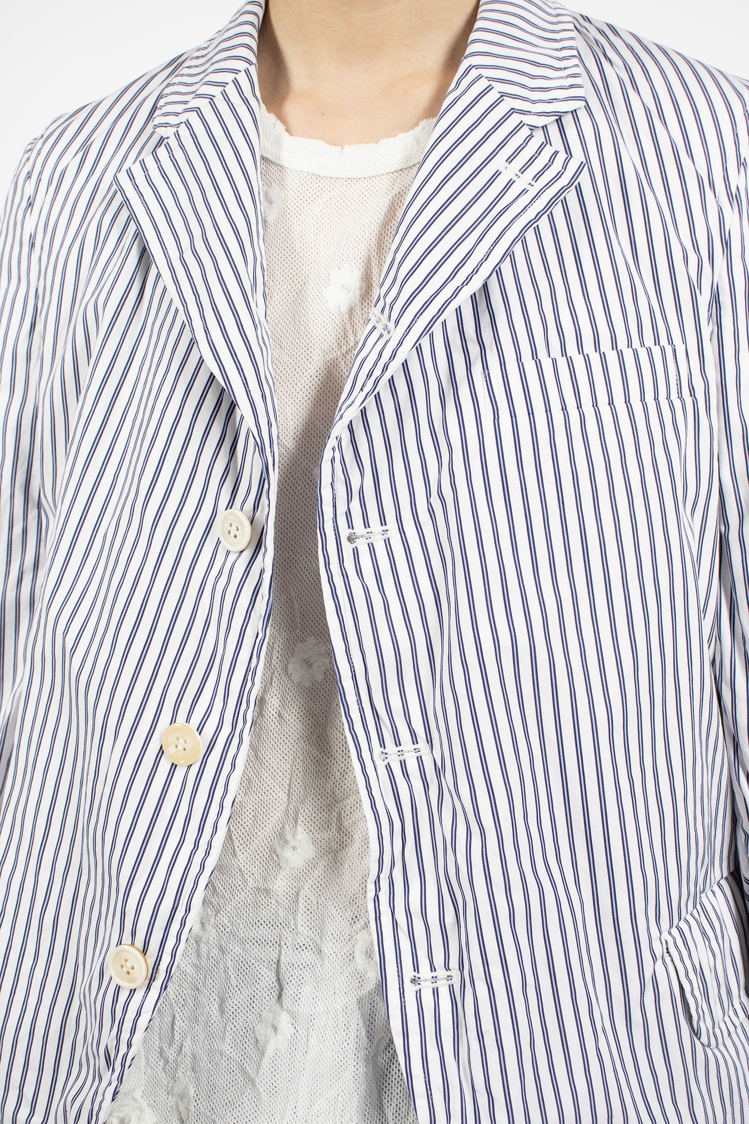 Stripe Blazer Jacket White/Navy/Sax
