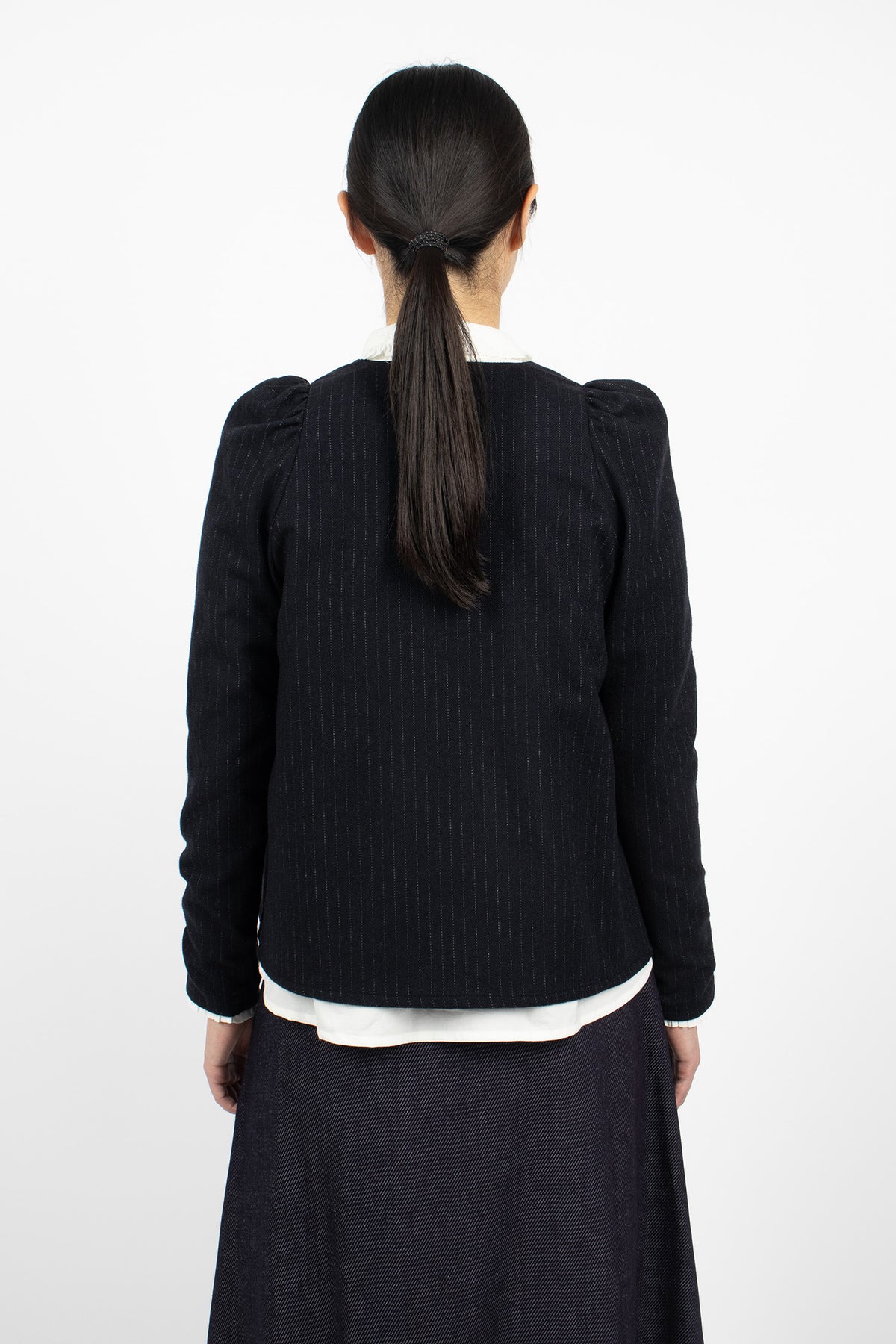 Bows Shirt Black Pinstripe