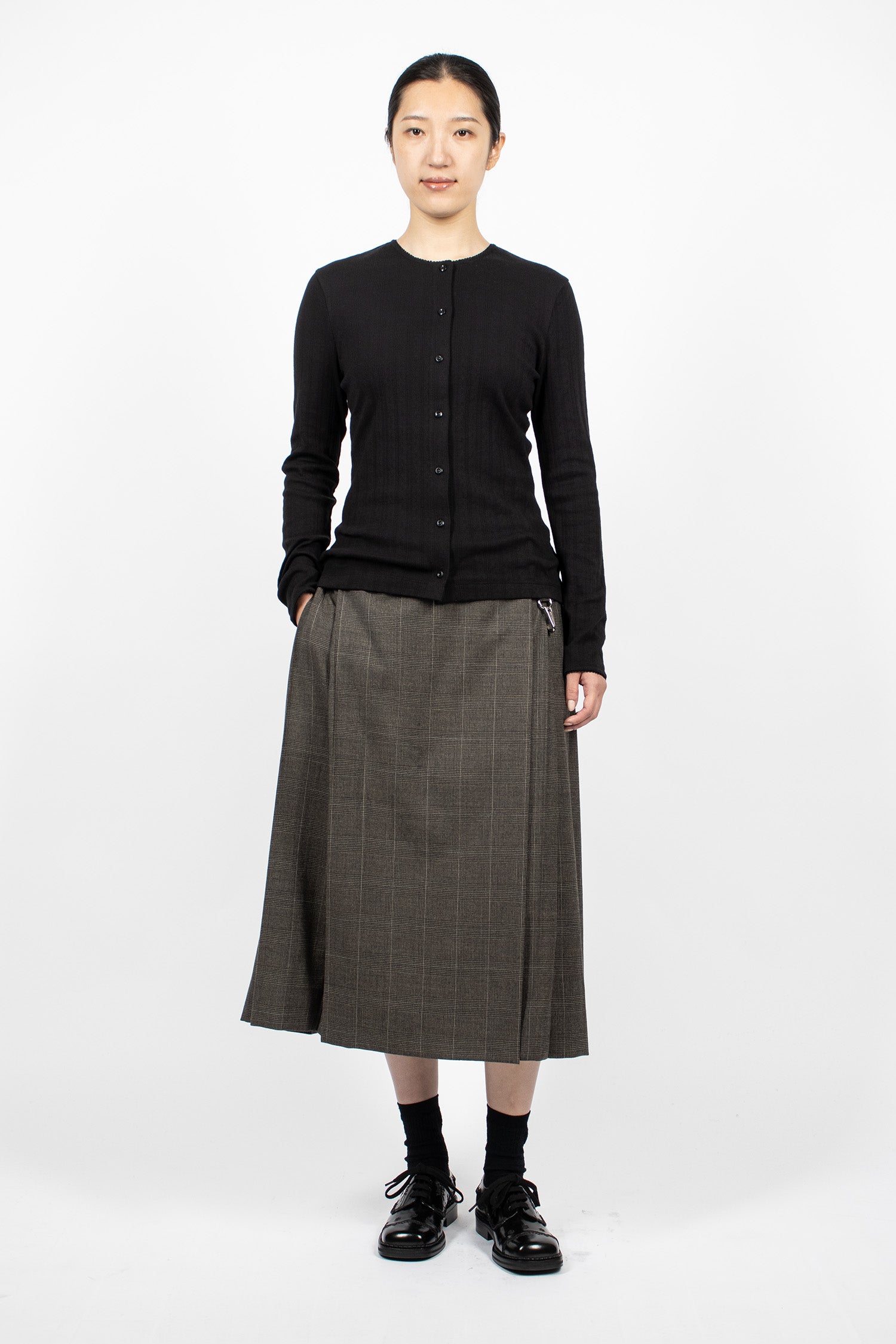 Pointelle Cardigan Black/Pearl