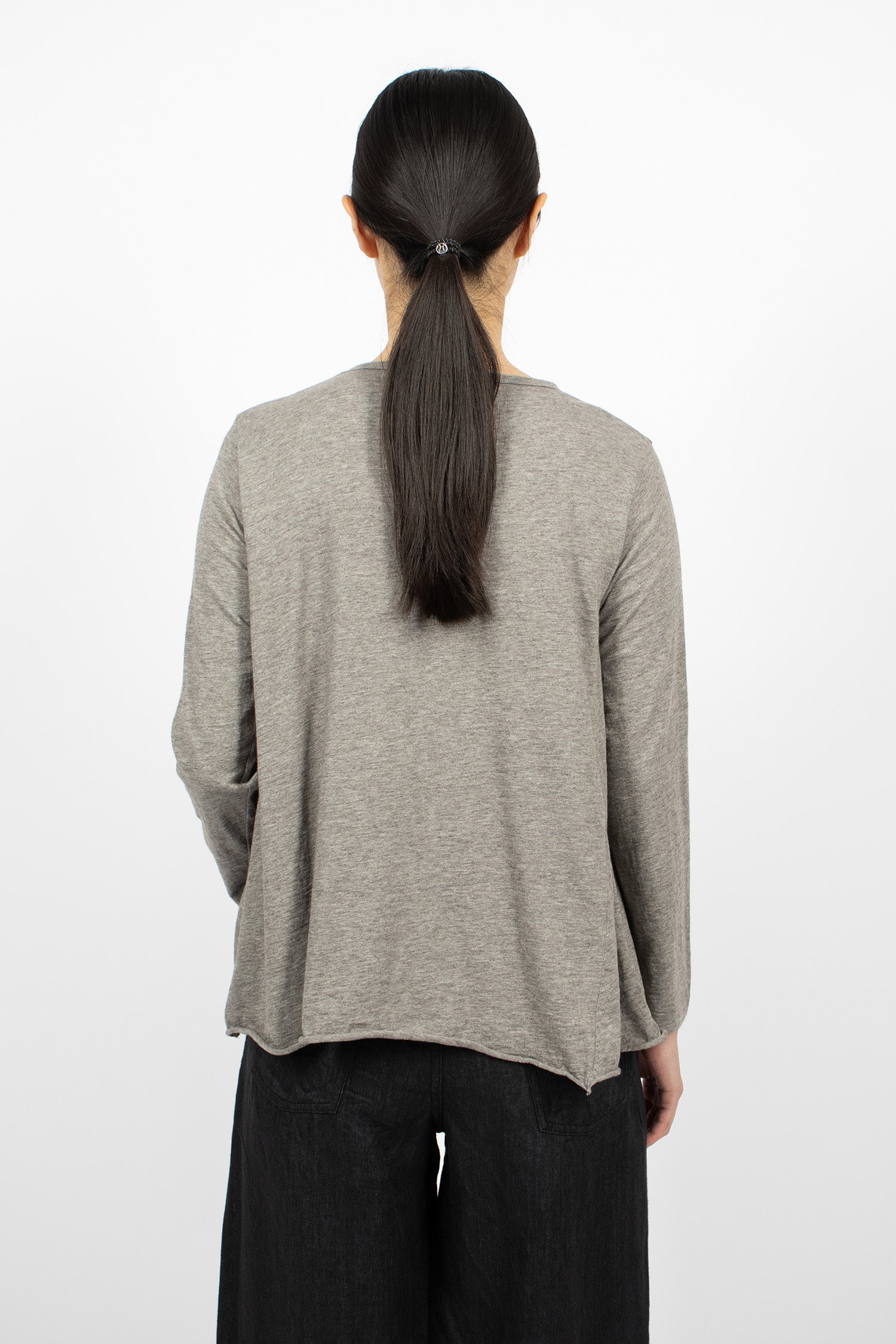 Cotton Yak A-Line Pullover Grey