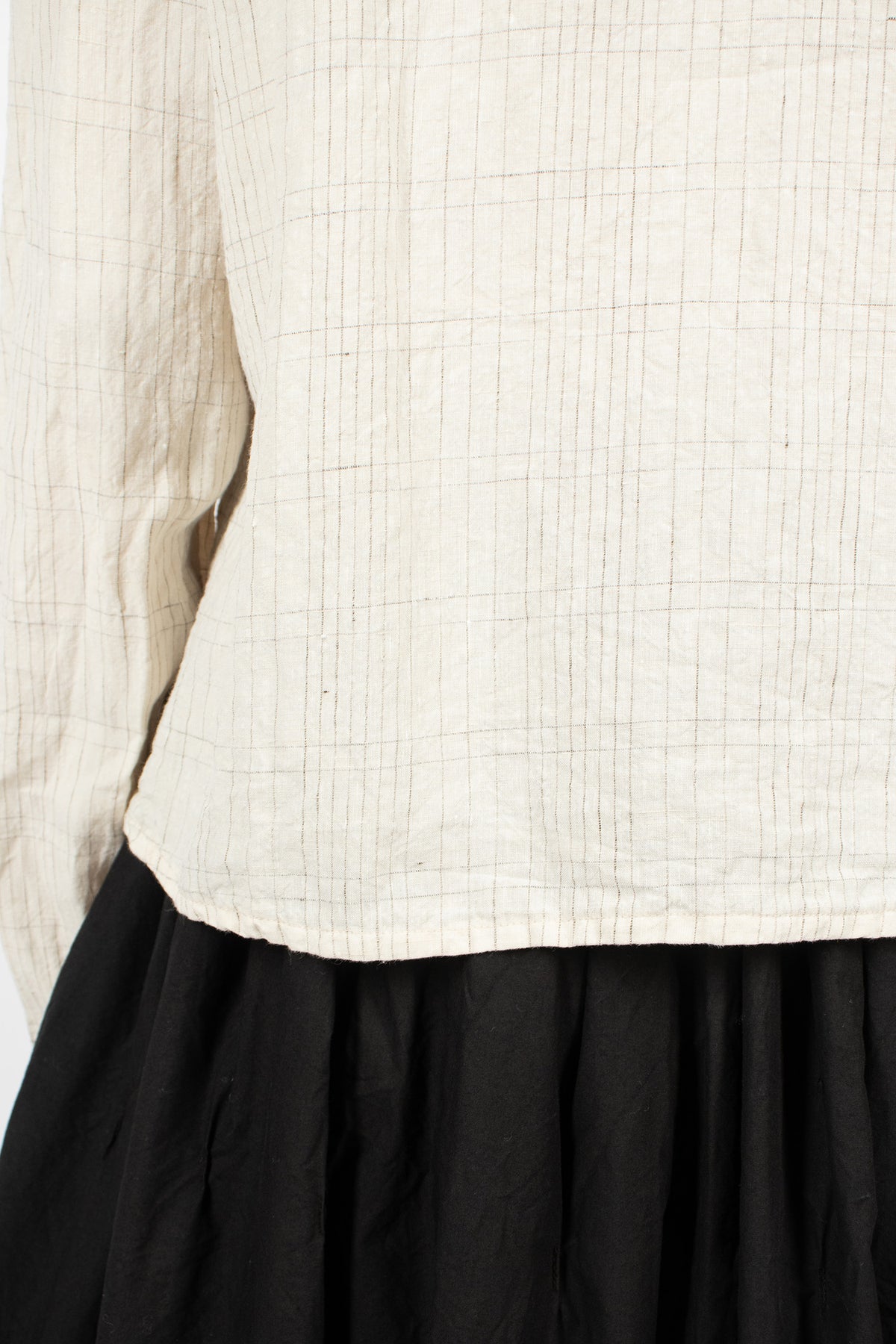 Hb Linen Blouse Silver Check