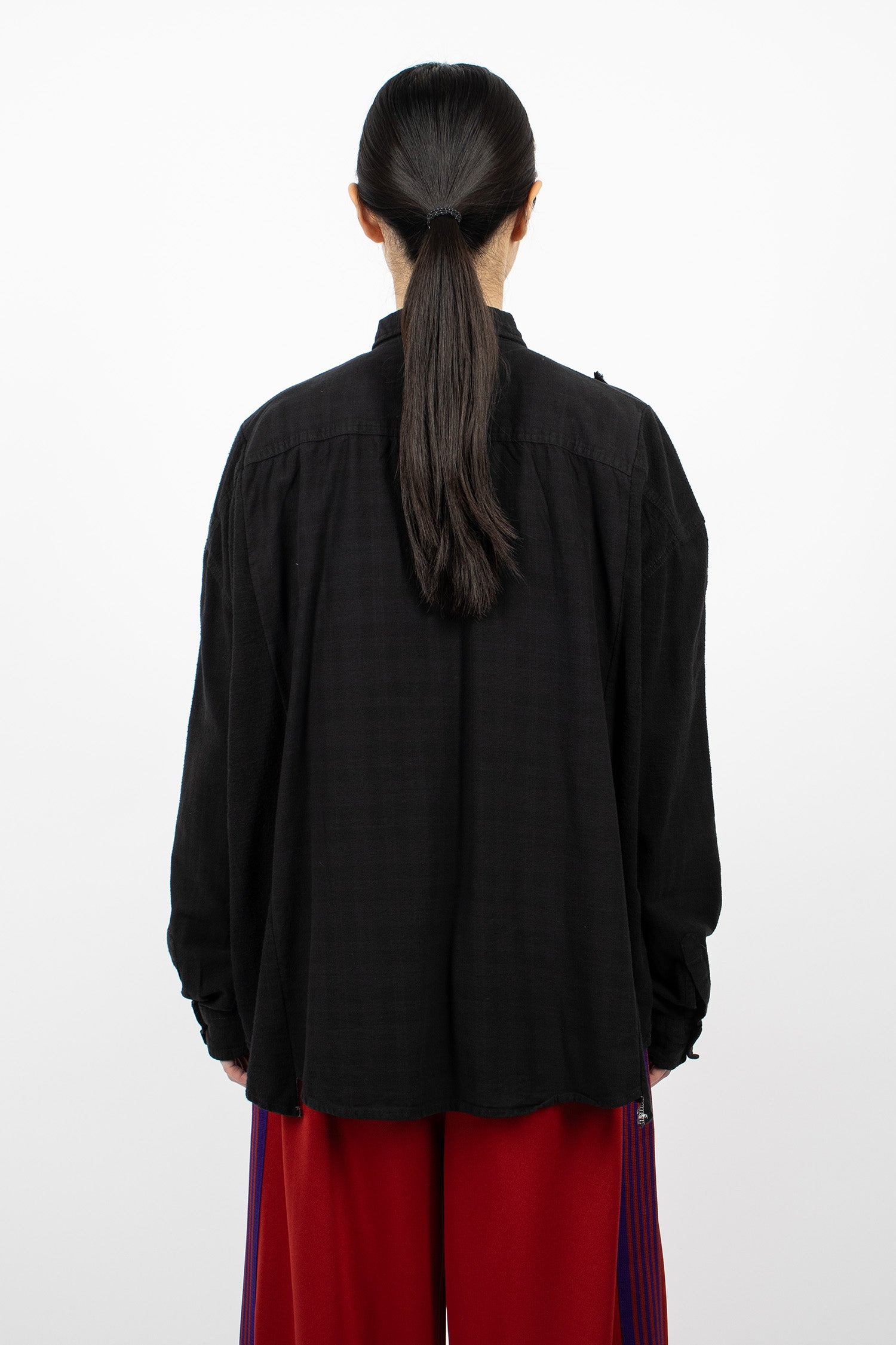 Rebuild Ribbon Flannel Shirt Black