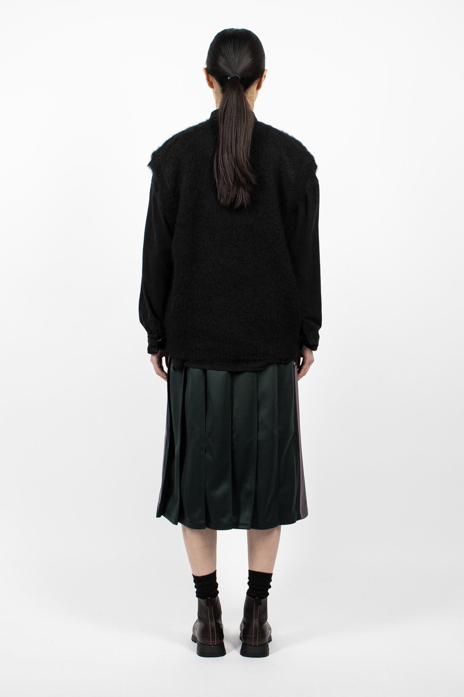 Pleated Track Skirt Green/Pink