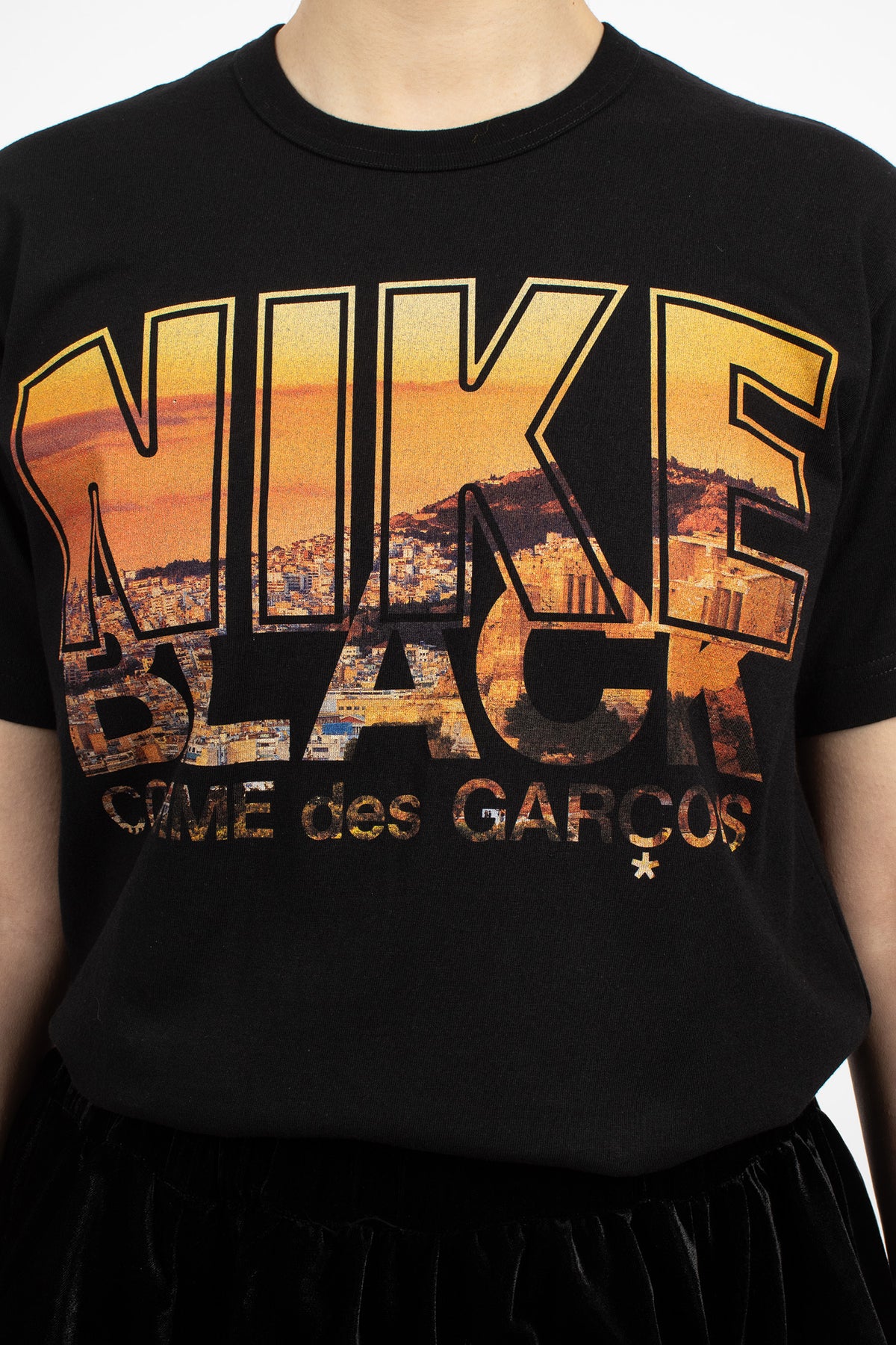 CDG BLACK x Nike Cityscape Printed T-Shirt Black/Orange