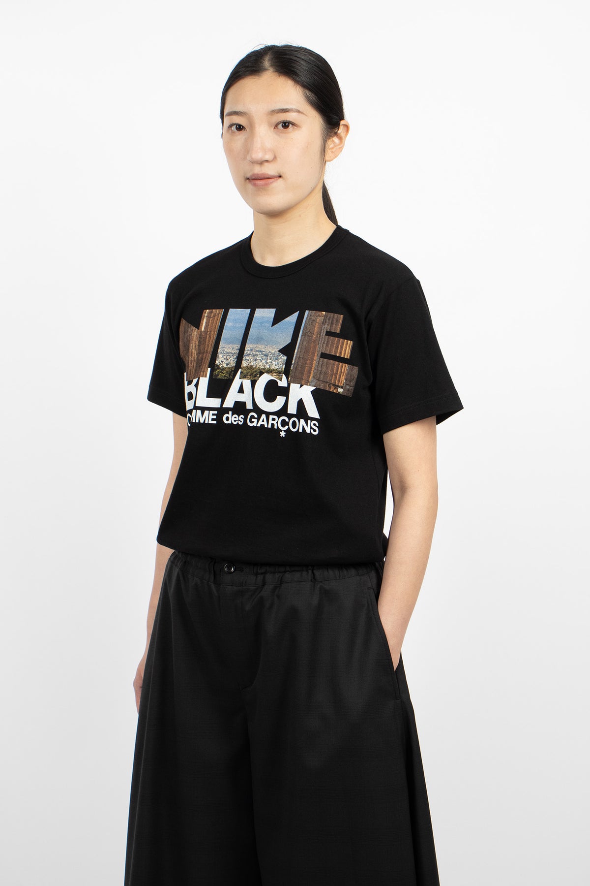 CDG BLACK x Nike Cityscape Printed T-Shirt Black/Blue