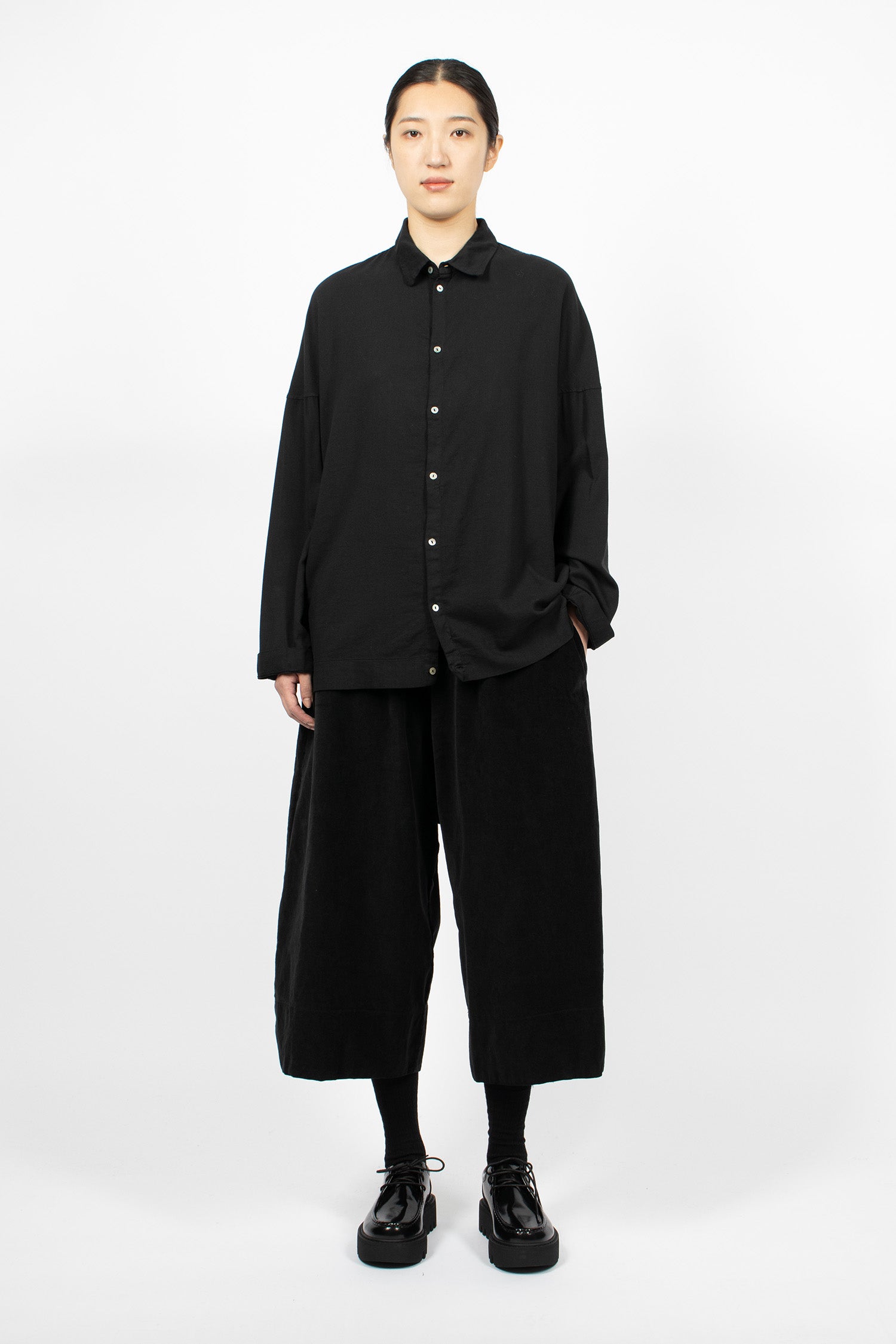 U1257 Unisex Collar Shirt Black