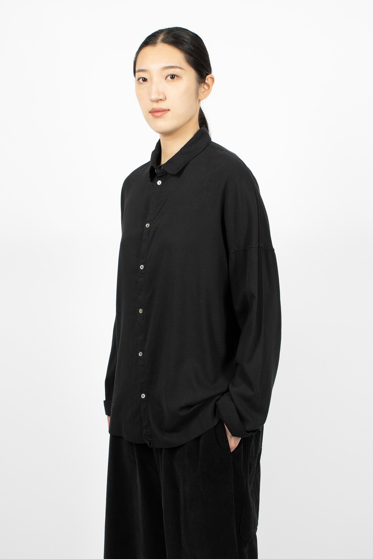 U1257 Unisex Collar Shirt Black