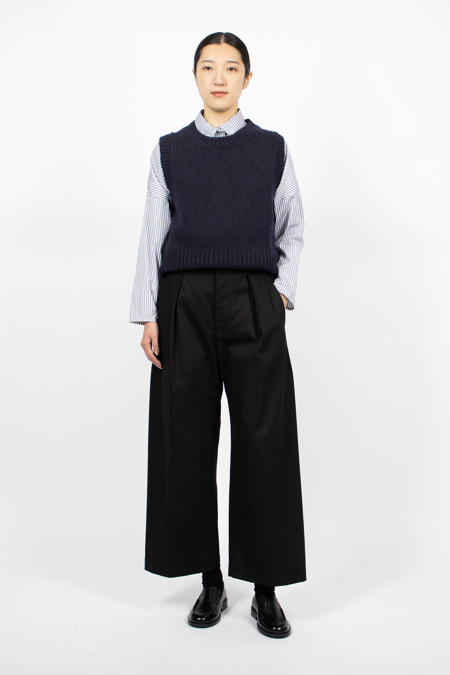 Chunky Crew Neck Slipover Rich Navy