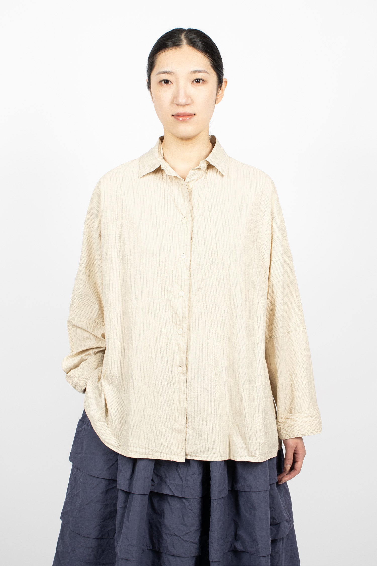 Waga LS Shirt Nat Stripe