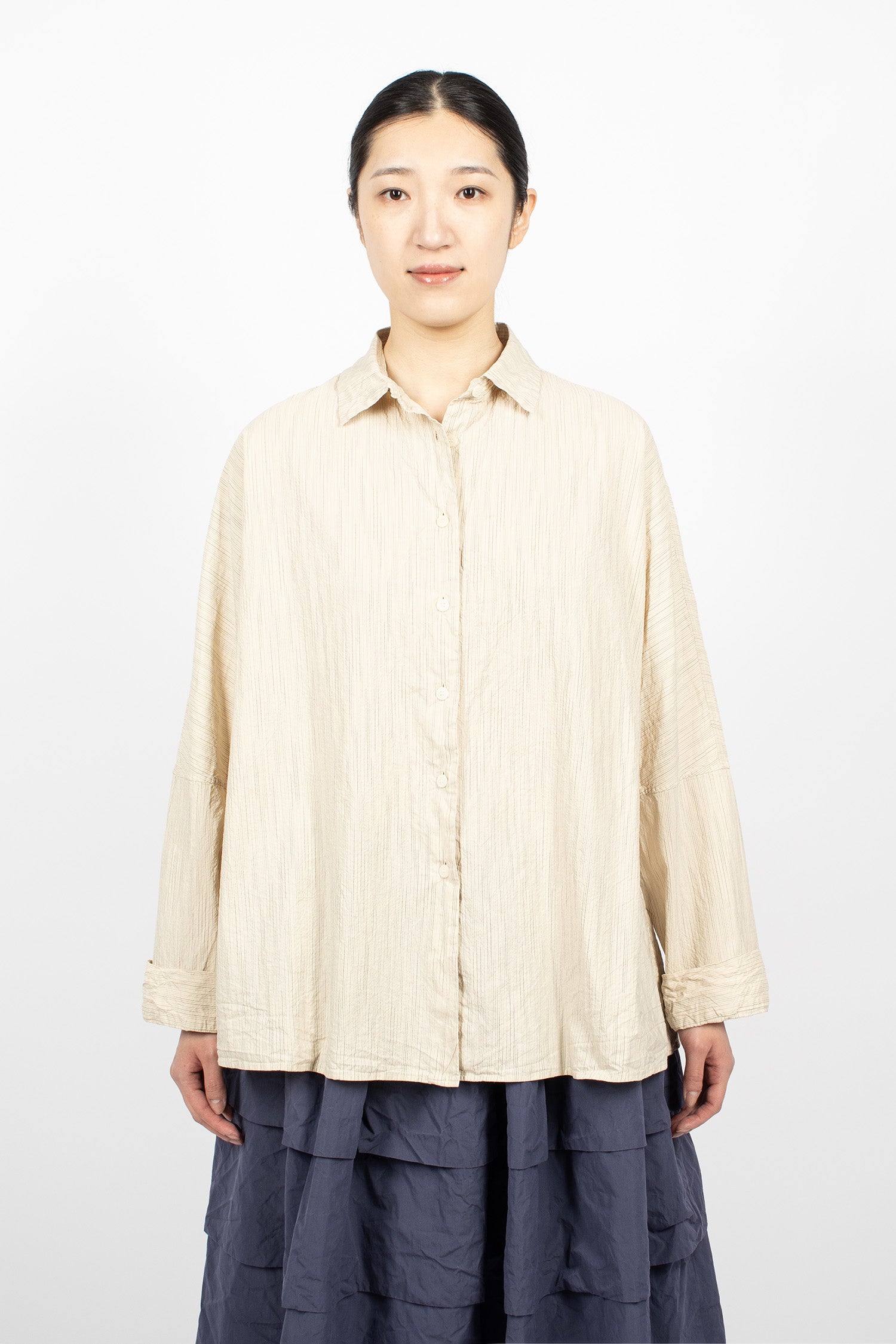 Waga LS Shirt Nat Stripe