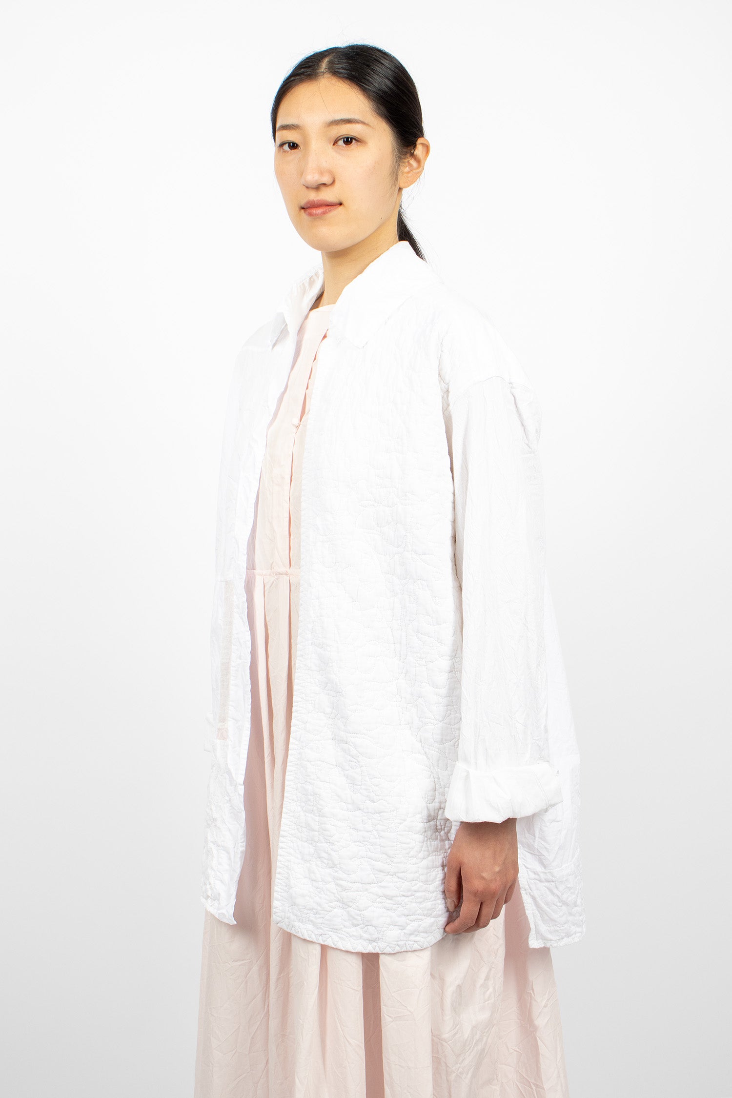 Washed Stitched Shirt White Mix