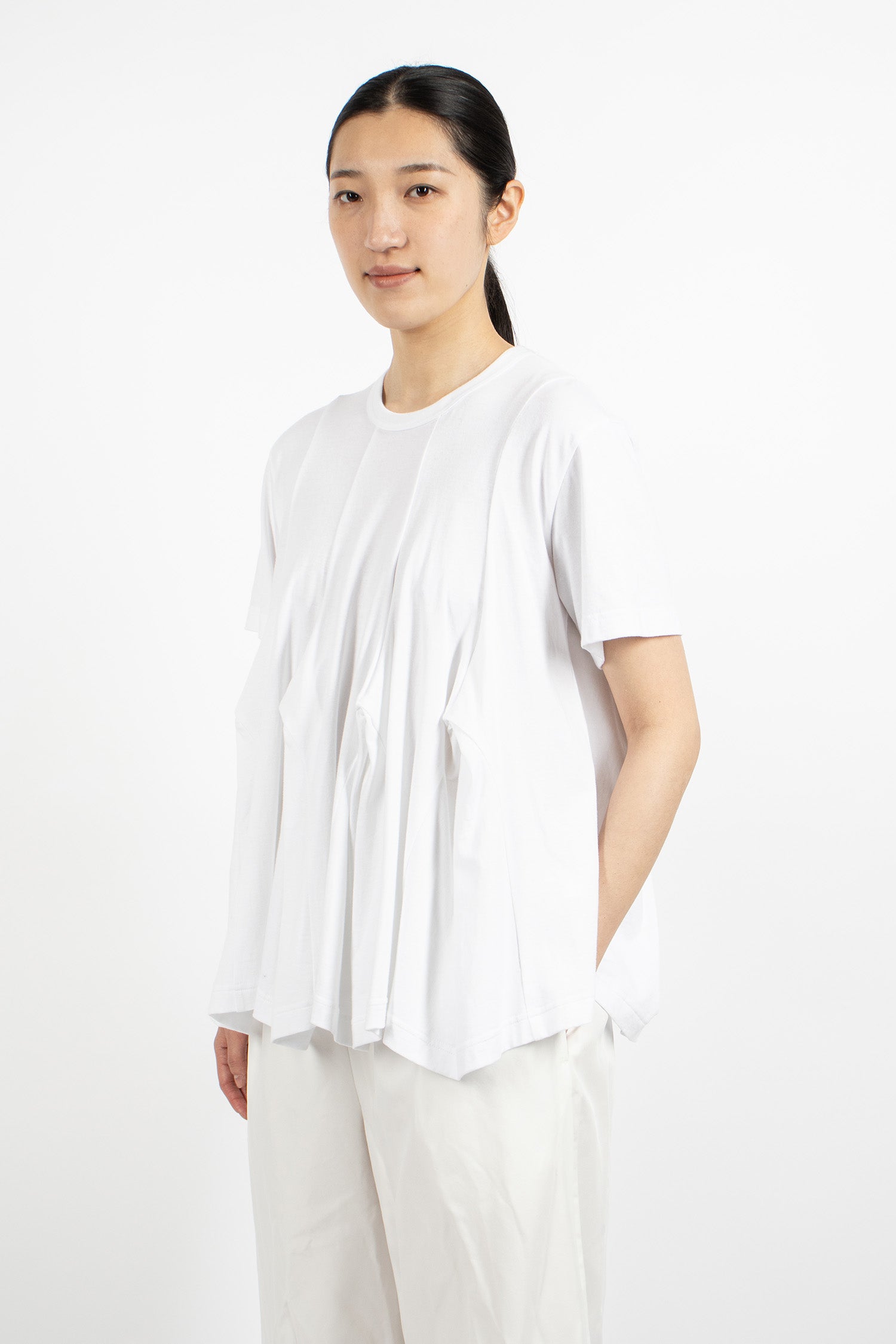 Panelled Jersey T-Shirt White