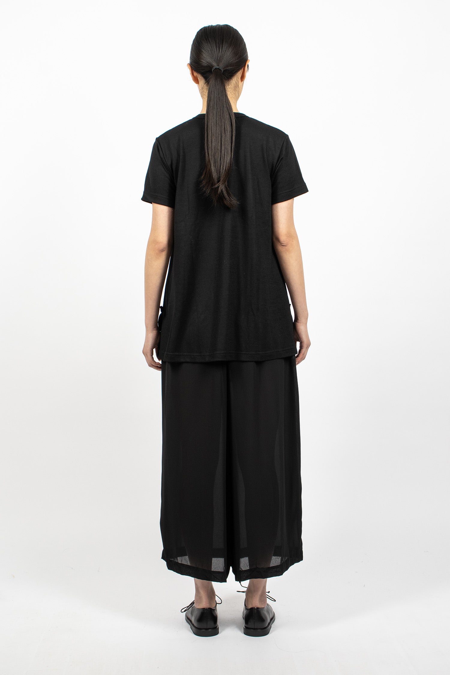 Sheer Wide Leg Pants Black