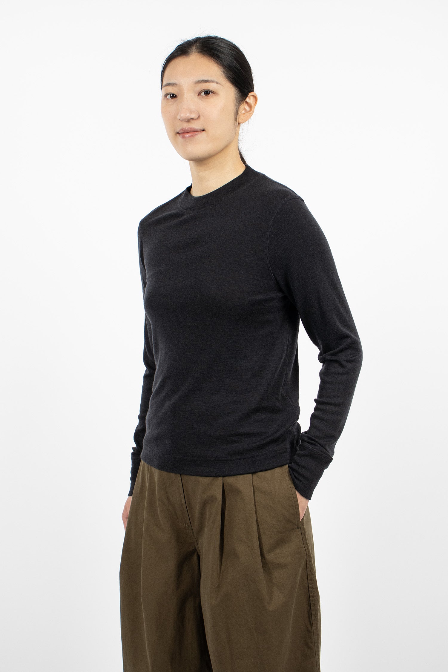Thermal Wool T-Shirt Off Black