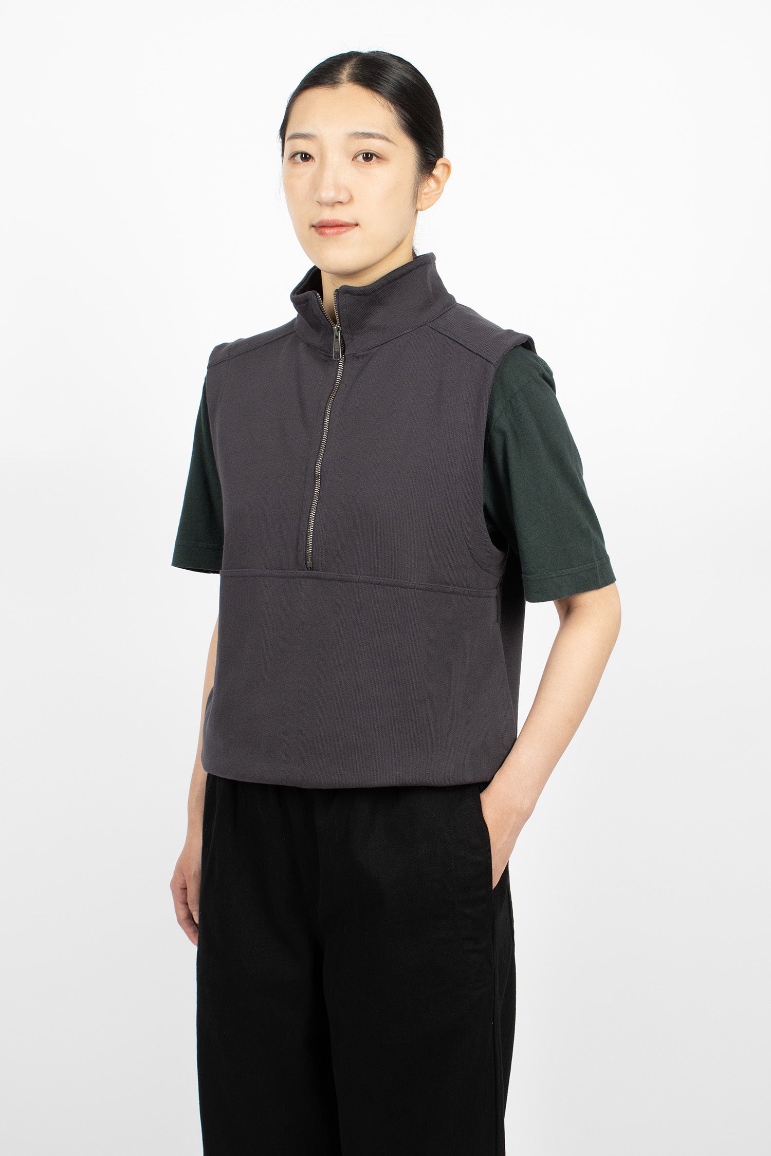 Sleeveless Track Top Ink