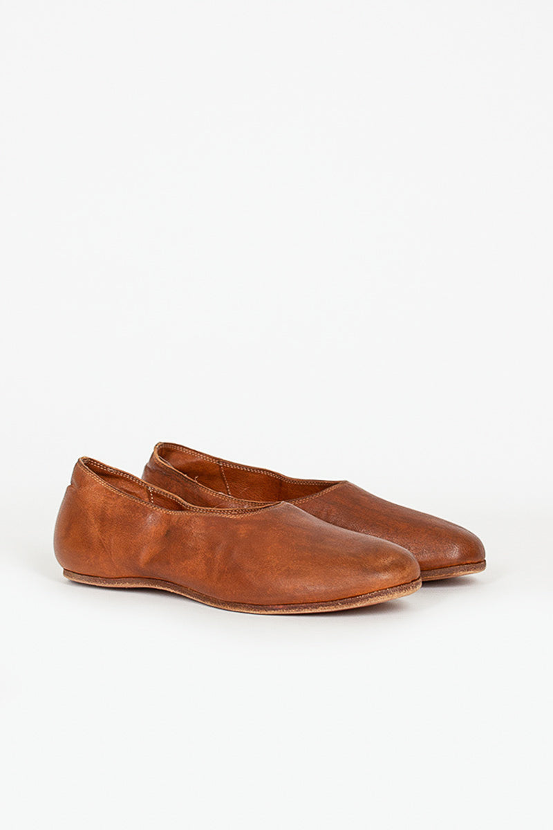 626R Full Grain Brown Ballerina Slip On